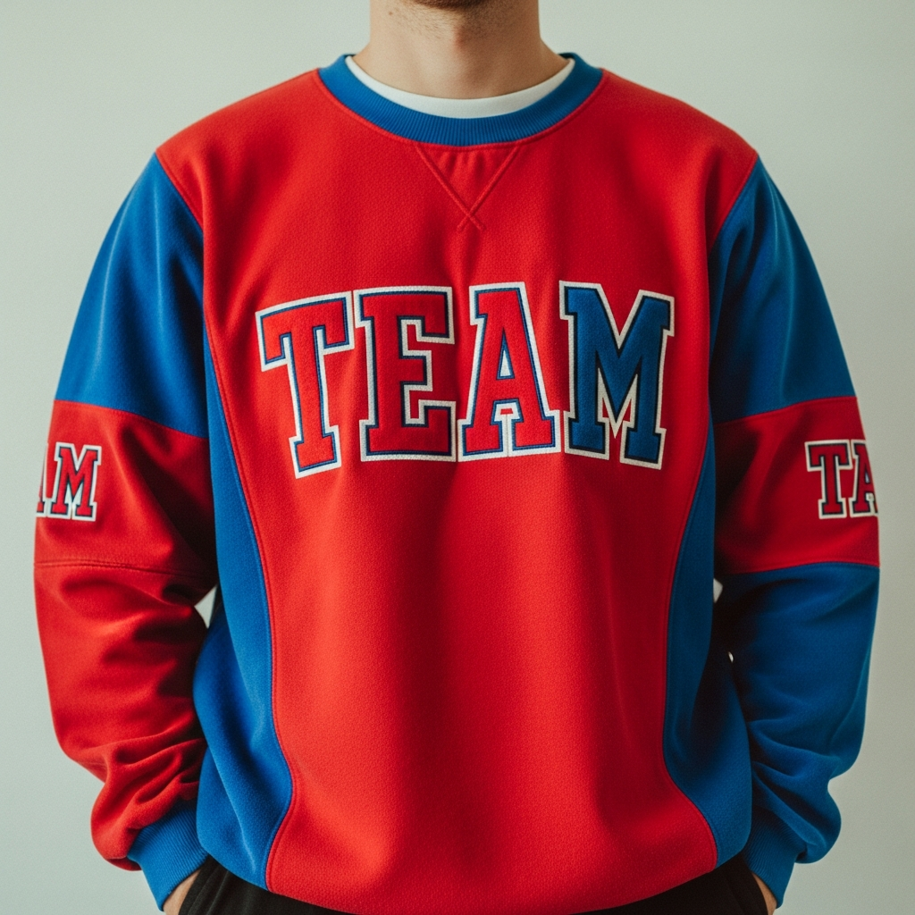 Velour accent sweatshirt with team logo